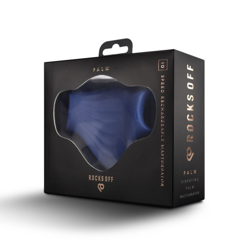 Мастурбатор Rocks Off Palm Blue, петлі для пальців, 10 режимів