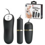 Виброяйцо с вибропулей Pretty Love Electric Stimulation Double Vibro-Bullets Black