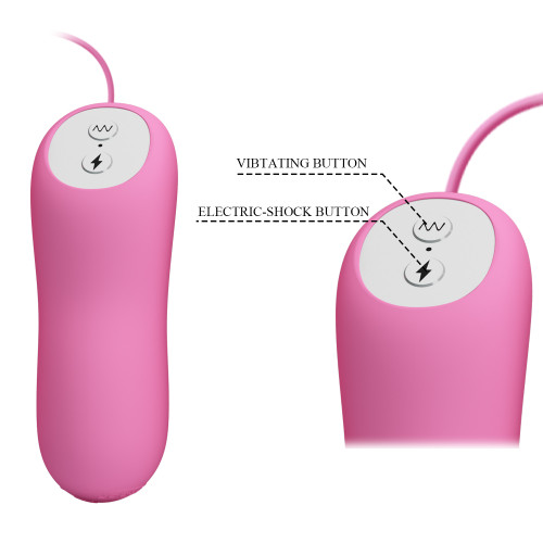 Виброяйцо с зажимами для сосков Pretty Love Electric Shock & Vibro-Bullets Pink