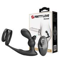 Эрекционное кольцо с анальной пробкой Pretty Love Marshal Penis Sleeve