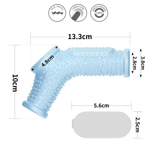 Насадка на член LoveToy Vibrating Drip Knights Ring With Scrotum Sleeve Blue