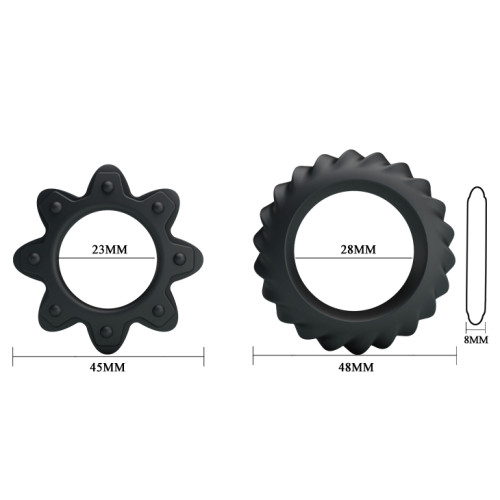 Эрекционные кольца LyBaile Ring Flowering 2x Rings Черные