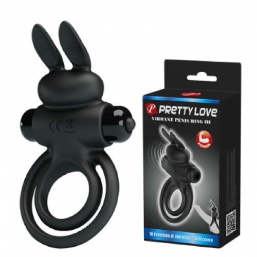 Эрекционное кольцо Pretty Love Vibrant Penis Ring III Black