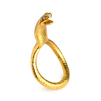 Эрекционное кольцо с головой кобры Master Series: Cobra King Golden Cock Ring
