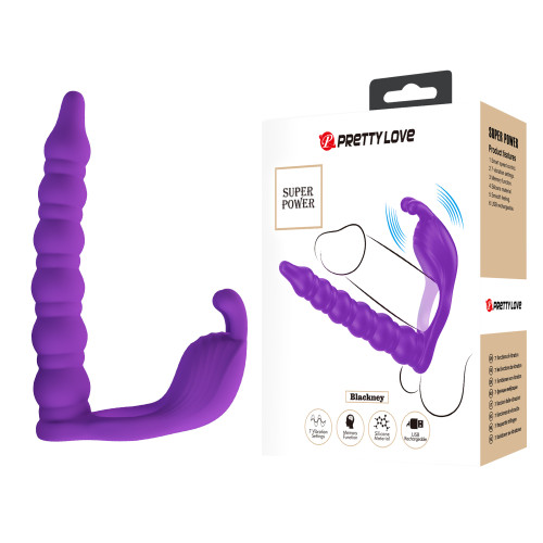 Кольцо-насадка для двойного проникновения Pretty Love Blackney Vibrating Enhacer Purple