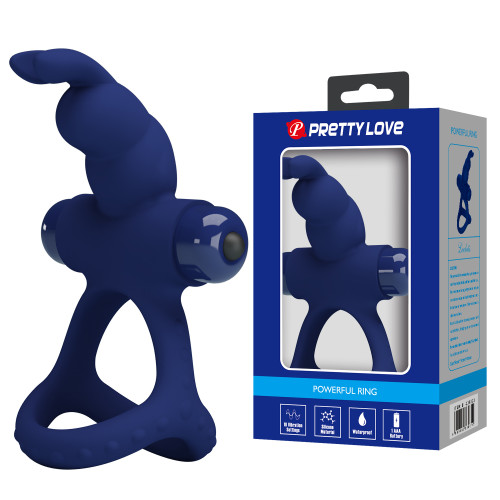 Эрекционное кольцо Pretty Love Powerful Vibro Cock Ring II Bunny Blue