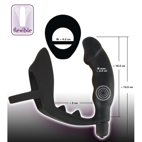 Эрекционное кольцо Black Velvets Penisring mit Vibration Черное