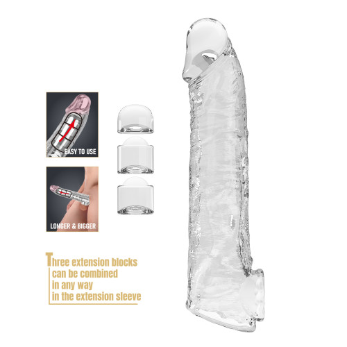 Подовжуюча насадка на член Pretty Love Extension Penis Sleeve 26 см Clear