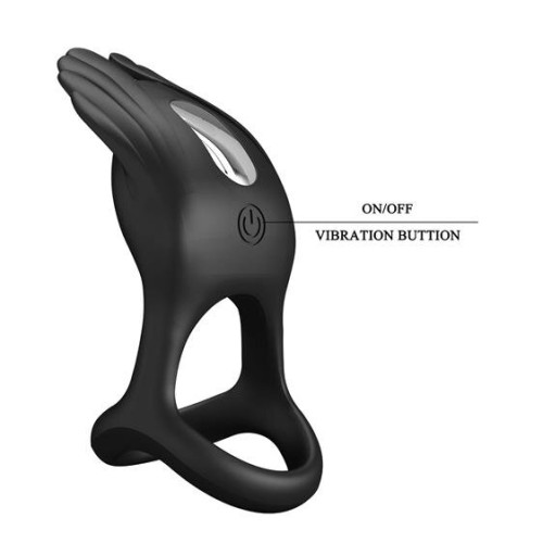 Эрекционное кольцо Pretty Love Silas Vibrant Penis Ring Black