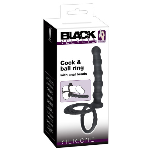 Насадка для двойного проникновения Black Velvets Cock & Ball Ring
