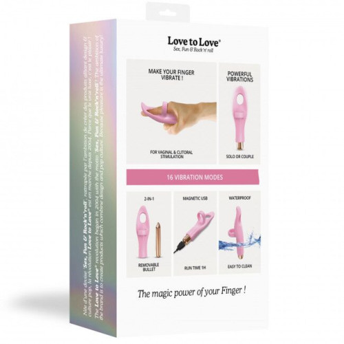 Вибратор на палец Love To Love Tickle me Розовый