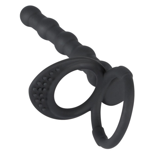Насадка для двойного проникновения Black Velvets Cock & Ball Ring