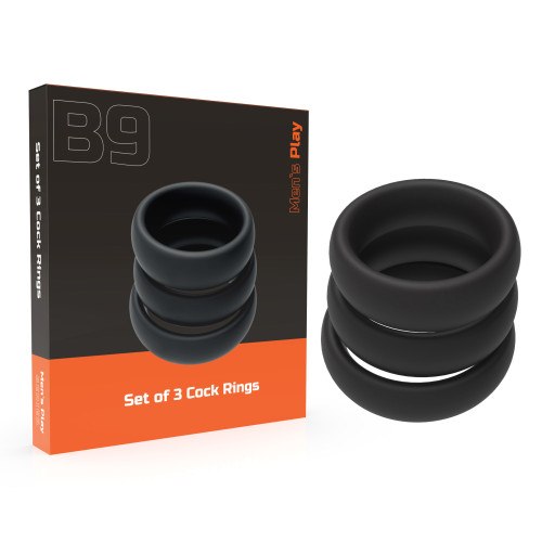 Набор эрекционных колец Erospace Men's Play Set Of 3 Cock Rings B9