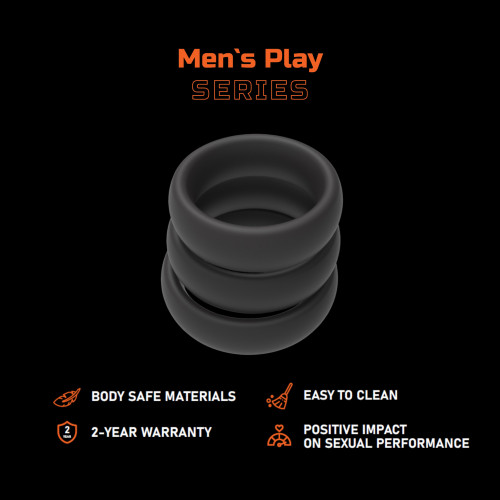 Набор эрекционных колец Erospace Men's Play Set Of 3 Cock Rings B9