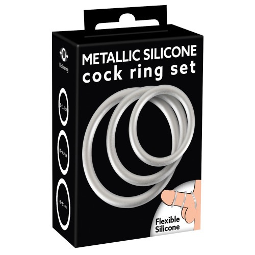Набор эрекционных колец You2Toys Metallic Silicone Cock Ring Set