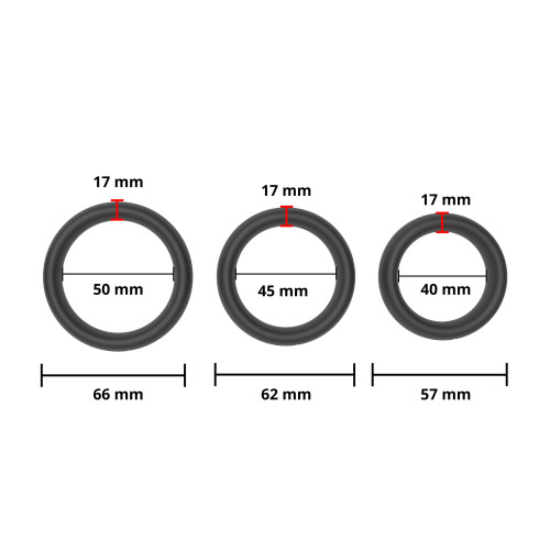 Набор эрекционных колец Erospace Men's Play Set Of 3 Cock Rings B9