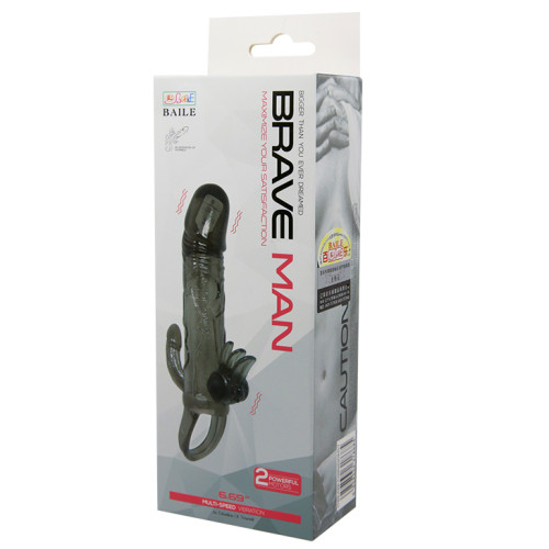 Насадка на член LyBaile Brave men Vibro Penis Sleevе Черная