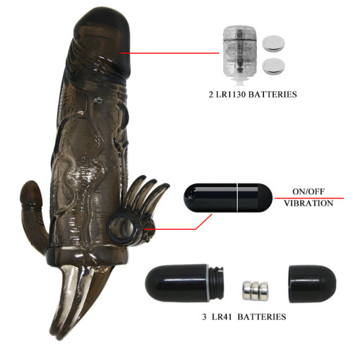 Насадка на член LyBaile Brave men Vibro Penis Sleevе Черная