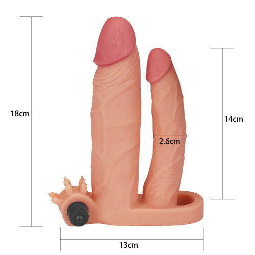 Насадка на член LoveToy Pleasure X Tender Vibrating Double Penis Sleeve Add 1