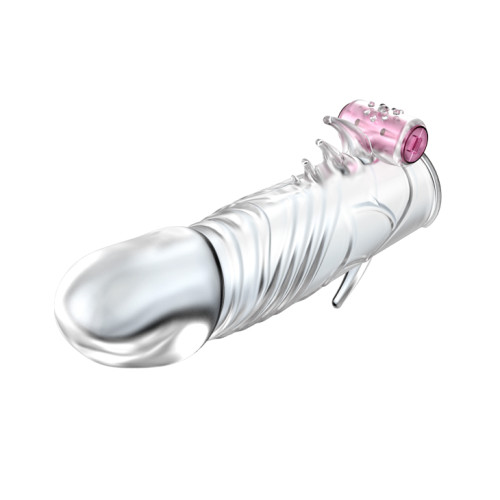 Насадка LyBaile Penis sleeve with vibration Crystal Прозора