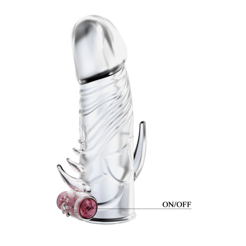 Насадка LyBaile Penis sleeve with vibration Crystal Прозора