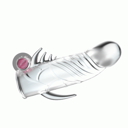 Насадка LyBaile Penis sleeve with vibration Crystal Прозора