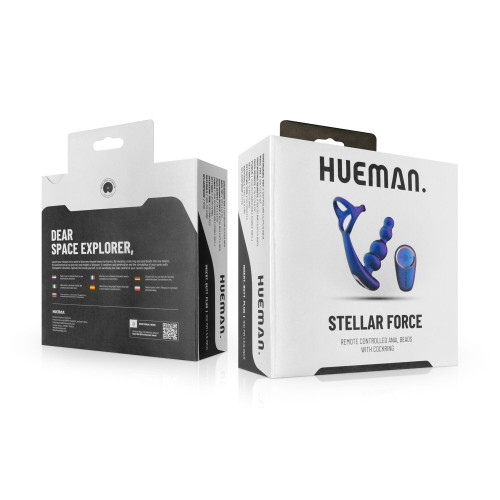 Анальний вібратор з ерекційним кільцем Hueman - Stellar Force Anal Beads with Cockring