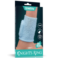 Насадка на член LoveToy Vibrating Drip Knights Ring Blue
