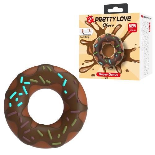 Эрекционное кольцо Pretty Love Super Donut Silicone Cock Ring Choco