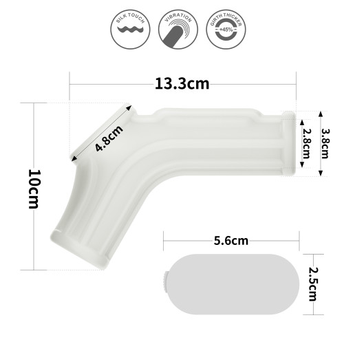 Насадка на член LoveToy Vibrating Ridge Knights Ring With Scrotum Sleeve White