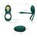 Смарт-эрекционное кольцо Zalo BAYEK Turquoise Green, двойное с вводной частью, пульт ДУ