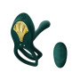 Смарт-эрекционное кольцо Zalo BAYEK Turquoise Green, двойное с вводной частью, пульт ДУ