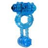 Эрекционное виброкольцо Alive: Double Ding Ring Blue, два мотора