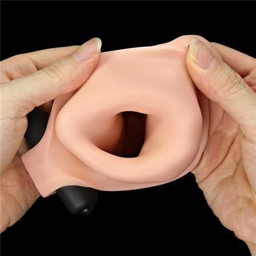 Удлиняющая насадка на пенис LoveToy Pleasure Extender Sleeve Vibro 2 Телесная