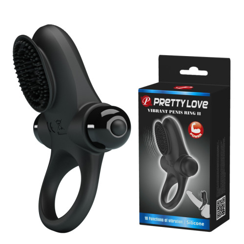 Эрекционное кольцо Pretty Love Vibrant Penis Ring II Black