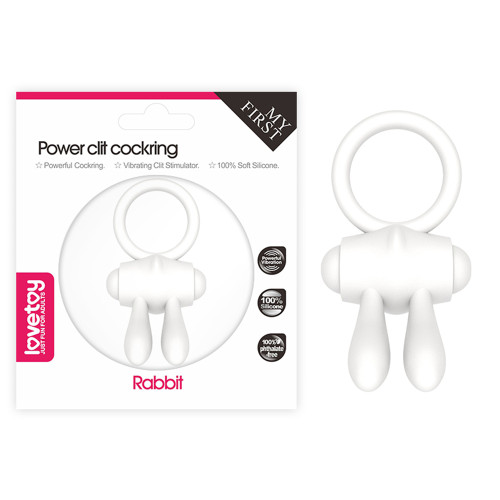Эрекционное кольцо LoveToy Power Clit Cockring Белое