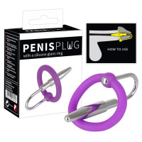 Эрекционное кольцо You2Toys Penis Plug+Silicone Glans Ring Dilator Фиолетовое