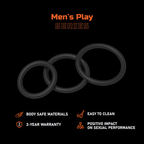 Эрекционные кольца Erospace Men’s Play Set Of 3 Cock Rings B7