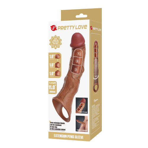 Подовжуюча насадка на член Pretty Love Extension Penis Sleeve 28 см Latin