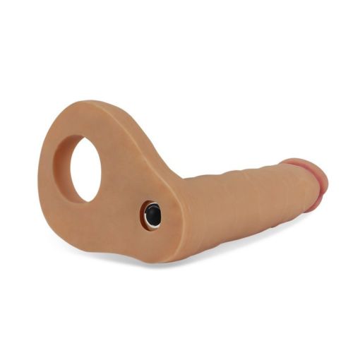 Насадка для двойного прникновения LoveToy The Ultra Soft Double-Vibrating Телесная