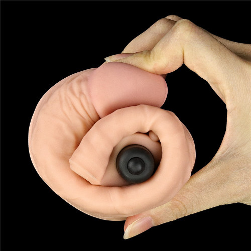 Удлиняющая насадка на пенис LoveToy Pleasure Extender Sleeve Vibro 2 Телесная