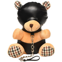 Плюшевий ведмедик HOODED Teddy Bear БДСМ у шкіряному капюшоні з повідцем, 23x16x12 см Плюшевий ведмедик HOODED Teddy Bear БДСМ у шкіряному капюшоні з повідцем, 23x16x12 см