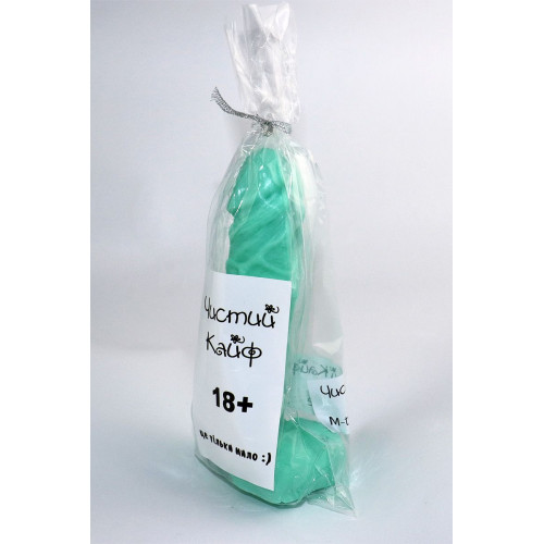 Крафтове мило-член із присоскою Чистий Кайф Бірюзове L