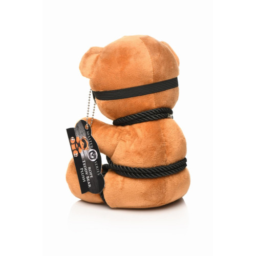 Плюшевый медвежонок ROPE Teddy Bear БДСМ в кожаной маске и обвязке, 22x16x12 см