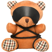 Плюшевый медвежонок ROPE Teddy Bear БДСМ в кожаной маске и обвязке, 22x16x12 см Плюшевый медвежонок ROPE Teddy Bear БДСМ в кожаной маске и обвязке, 22x16x12 см
