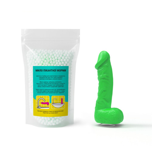 Крафтовое мыло-член с присоской Чистий Кайф MEDIUM Green, натуральное