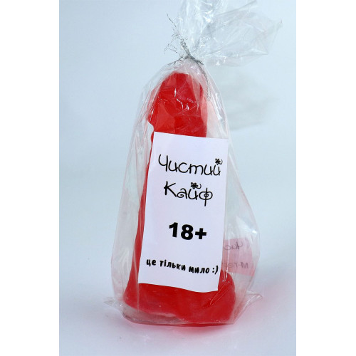 Крафтовое мыло-член с присоской Чистый Кайф Красное L