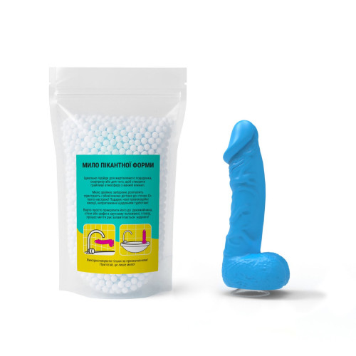 Крафтовое мыло-член с присоской Чистий Кайф MEDIUM Blue, натуральное