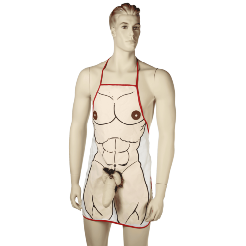 Кухонний фартух з плюшевим пенісом OOTB Sexy Apron Male Body With Plush Penis
