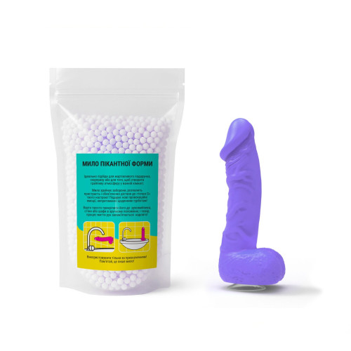 Крафтове мило-член з присоскою Чистий Кайф MEDIUM Violet, натуральне